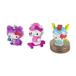 World's Smallest Series 2 Hello Kitty Micro Figures Bundle Set of all 3